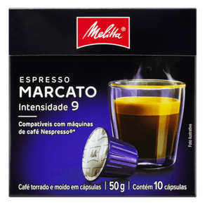 CÁPSULA DE CAFÉ ESPRESSO MARCATO MELITTA 50GR COM 10 UNIDADES