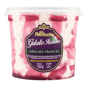 SORVETE GELATO ABACAXI FRANCÊS PAVILOCHE 1,5L SORVETE GELATO ABACAXI FRANCÊS PAVILOCHE 1,5L