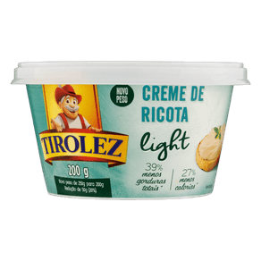 CREME DE RICOTA LIGHT TIROLEZ 200G CREME DE RICOTA LIGHT TIROLEZ 200G