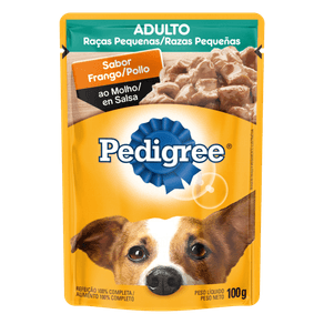 RAÇÃO PARA ADULTOS E RAÇAS PEQUENAS SABOR FRANGO PEDIGREE SACHÊ 100GR RAÇÃO PARA ADULTOS E RAÇAS PEQUENAS SABOR FRANGO PEDIGREE SACHÊ 100GR
