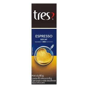 CAFÉ ESPRESSO DECAF EM CÁPSULA 3 CORAÇÕES 80G CAFÉ ESPRESSO DECAF EM CÁPSULA 3 CORAÇÕES 80G