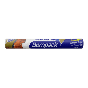 PAPEL ALUMÍNIO BOMPACK 30X4MT COM 25 UNIDADES
