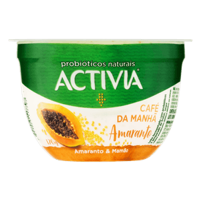 LEITE FERMENTADO CAFÉ DA MANHÃ AMARANTO COM MAMÃO ACTIVIA 170G LEITE FERMENTADO CAFÉ DA MANHÃ AMARANTO COM MAMÃO ACTIVIA 170G