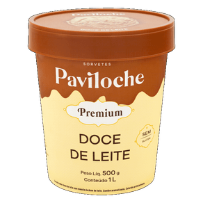 SORVETE DOCE DE LEITE PAVILOCHE PREMIUM POTE 1L SORVETE DOCE DE LEITE PAVILOCHE PREMIUM POTE 1L