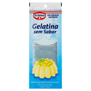 GELATINA FOLHA DR OETKER 10GR INCOLOR GELATINA FOLHA DR OETKER 10GR INCOLOR