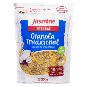 GRANOLA COCO E UVAS-PASSAS TRADICIONAL JASMINE 300GR GRANOLA COCO E UVAS-PASSAS TRADICIONAL JASMINE 300GR