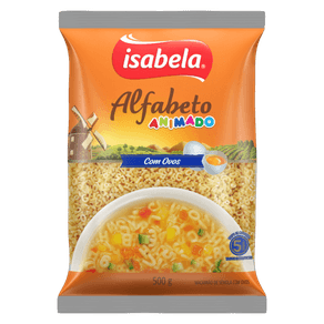 MASSA ISABELA C/OVOS 500GR ALFABETO MASSA ISABELA C/OVOS 500GR ALFABETO