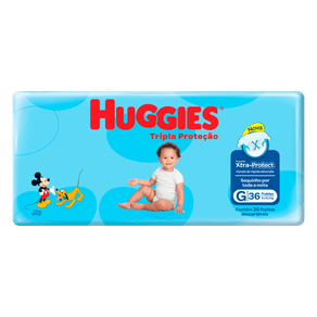 FRALDA HUGGIES C/36 TRIPLA PROTECAO G MEGA FRALDA HUGGIES C/36 TRIPLA PROTECAO G MEGA