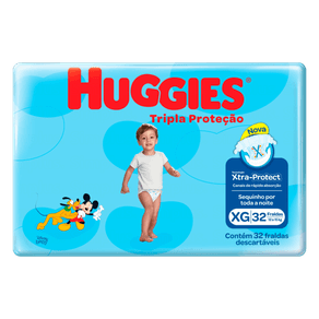 FRALDA HUGGIES C/32 TRIPLA PROTECAO XG MEGA FRALDA HUGGIES C/32 TRIPLA PROTECAO XG MEGA