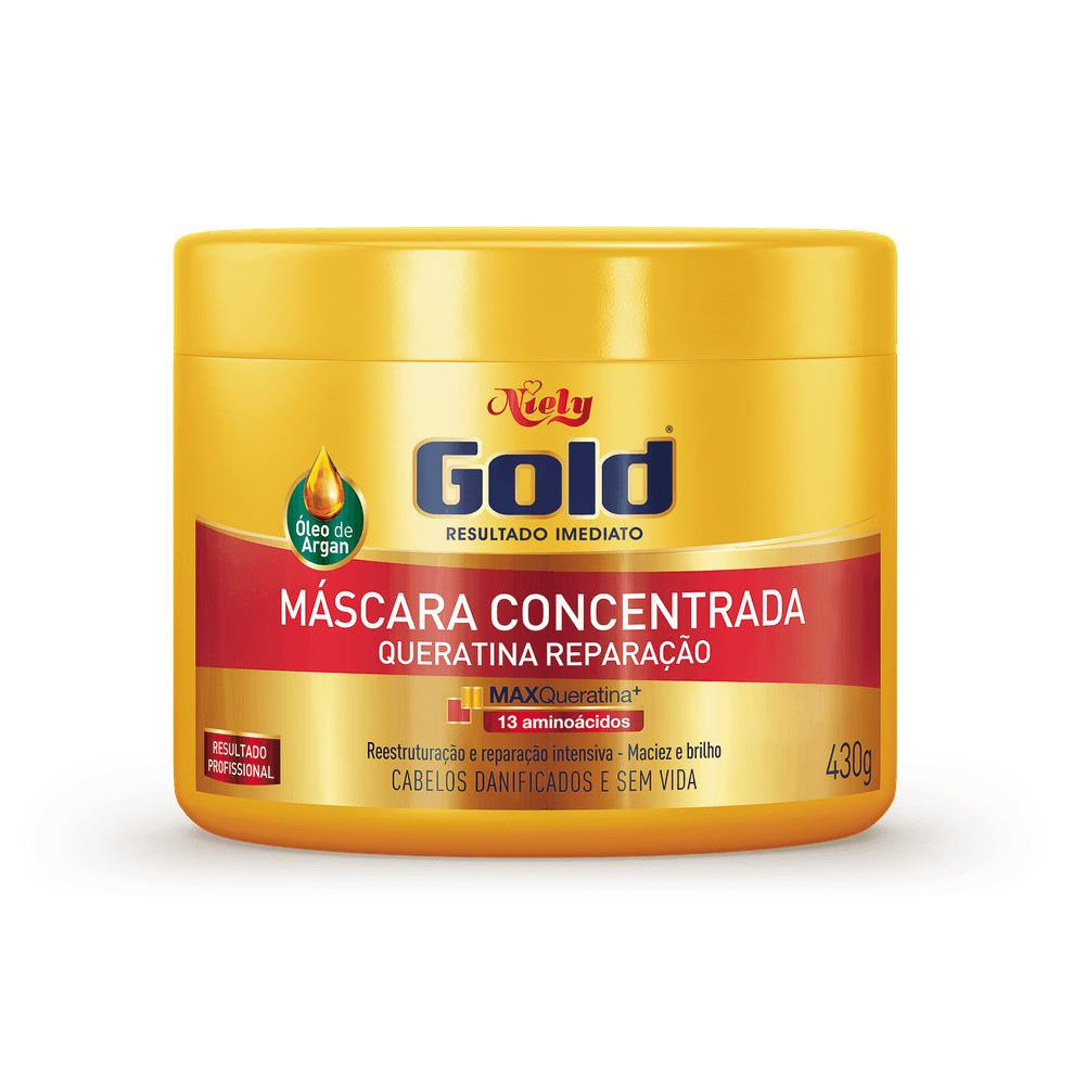 MÁSCARA CONCENTRADA QUERATINA REPARAÇÃO NIELY GOLD 430G