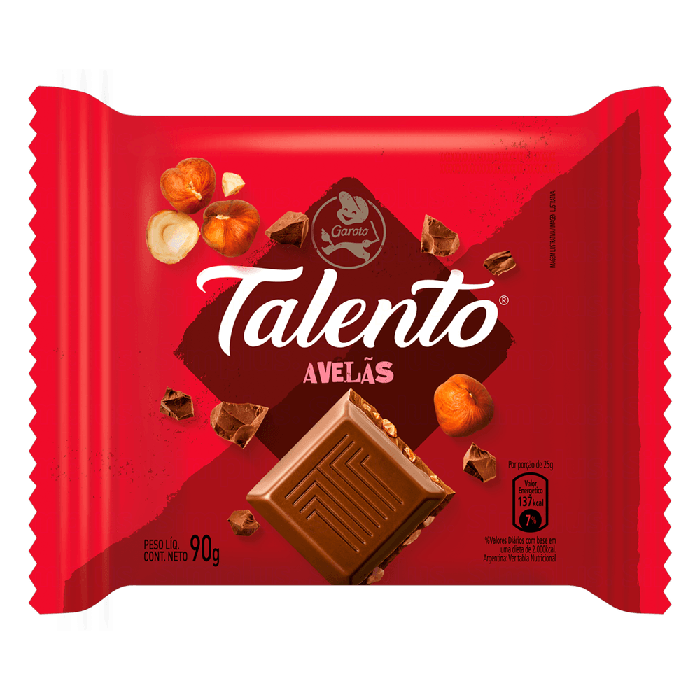 CHOCOLATE GAROTO 90G TALENTO AVELA supermercadosimperatriz
