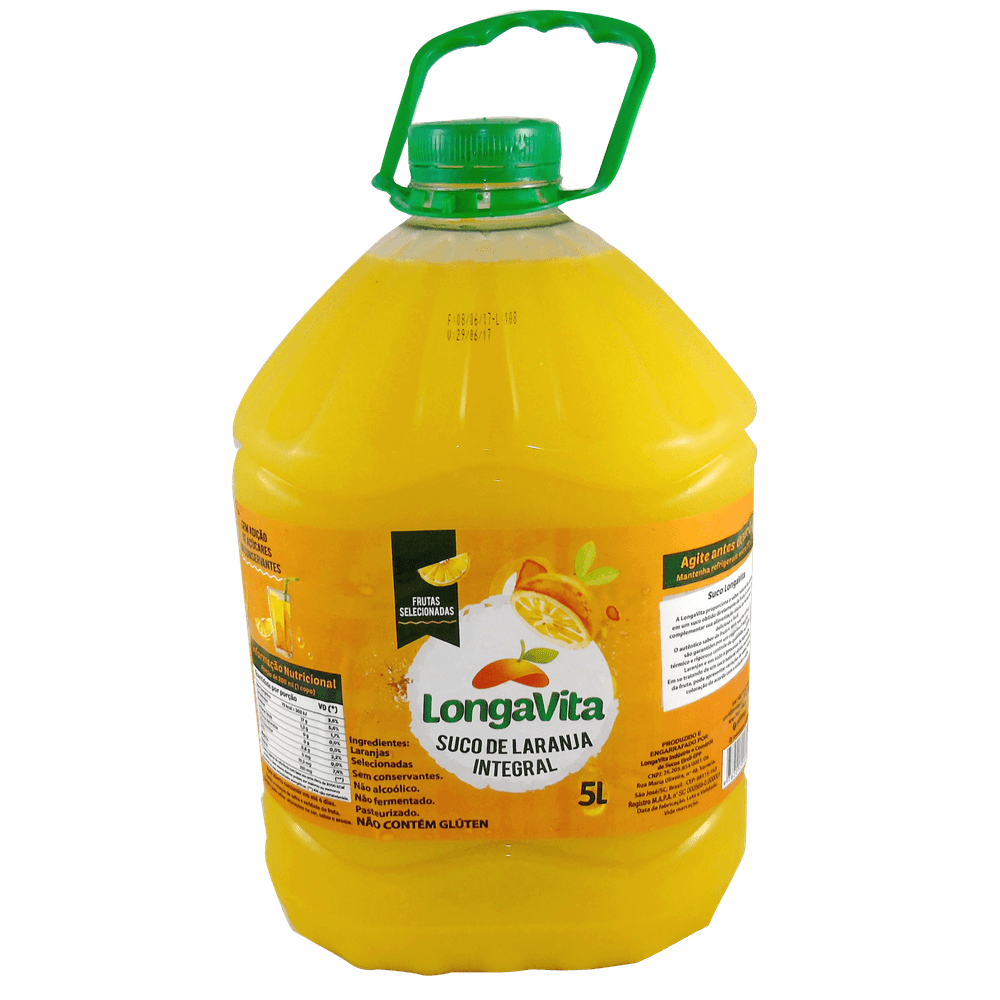 SUCO DE LARANJA NATURAL LONGAVITA GALÃO 5L - supermercadosimperatriz