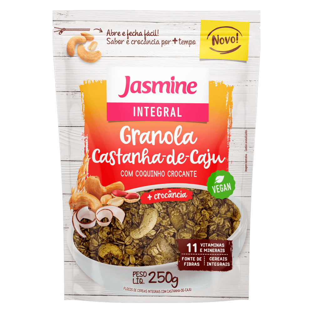 GRANOLA INTEGRAL JASMINE 250G CASTANHA CAJU supermercadosimperatriz