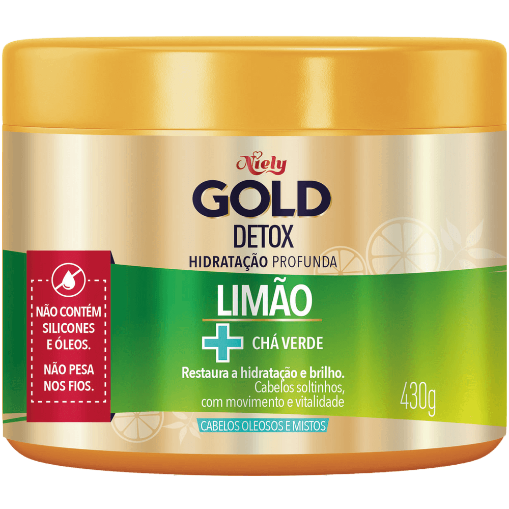 MÁSCARA CAPILAR CONCENTRADA NIELY GOLD DETOX 430G supermercadosimperatriz