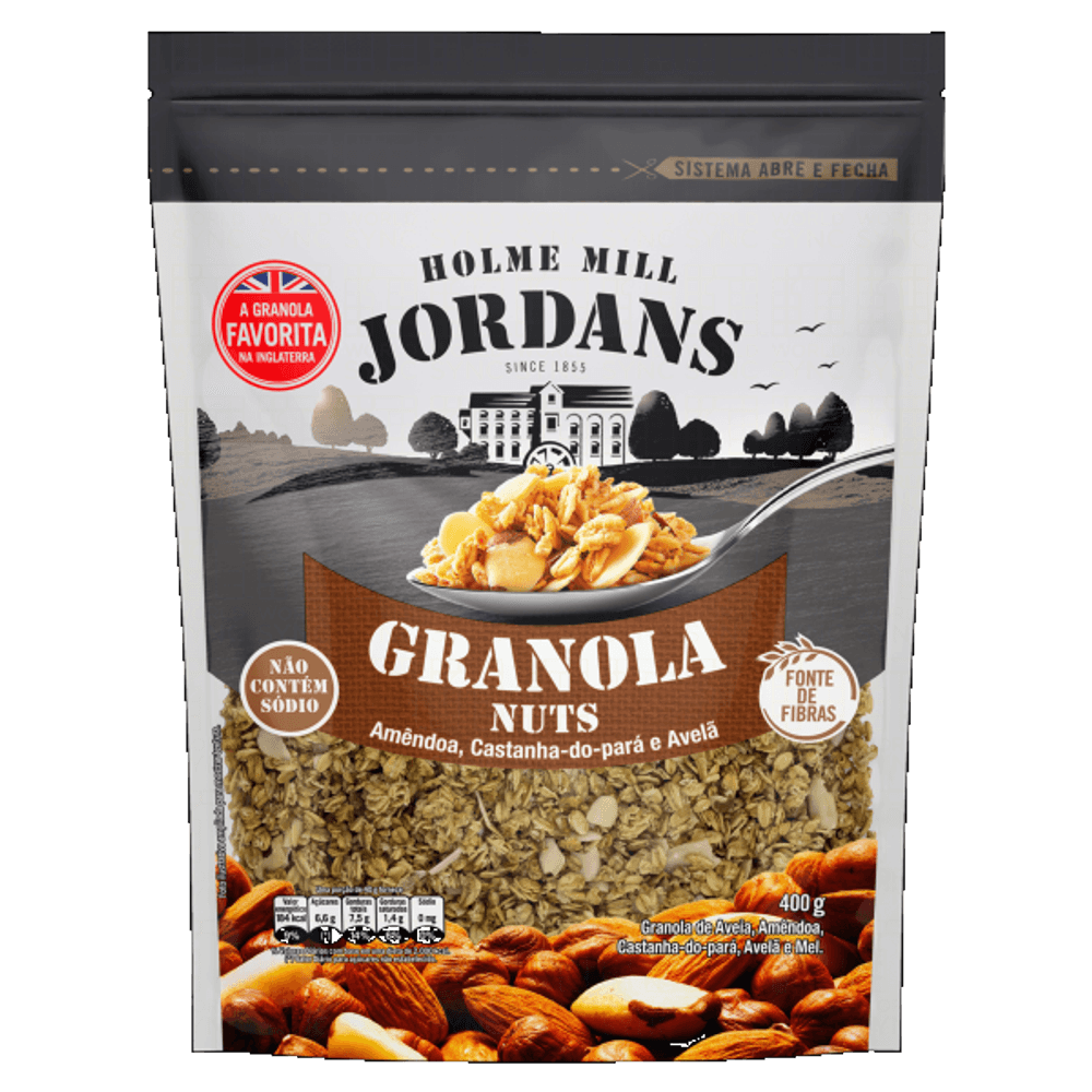 GRANOLA JORDANS 400G POUCH NUTS supermercadosimperatriz