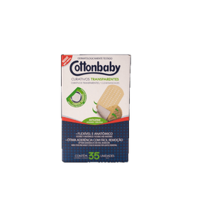 CURATIVOS TRANSPARENTE COTTONBABY COM 35 UNIDADES CURATIVOS TRANSPARENTE COTTONBABY COM 35 UNIDADES