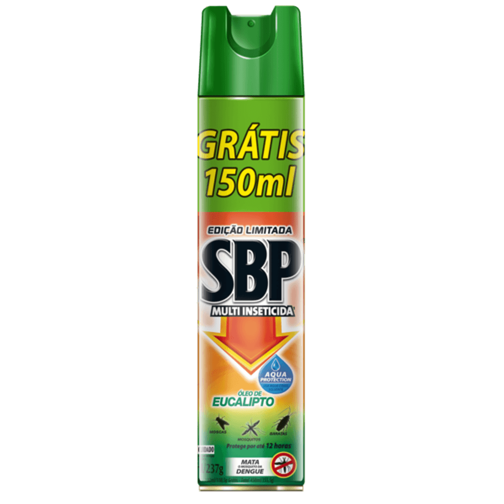 Multi inseticida Aerossol Óleo de Eucalipto SBP Gratis 150ml Frasco 450ml