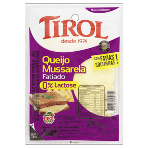 QUEIJO MUSSARELA ZERO LACTOSE TIROL 150G