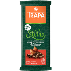 CHOCOLATE TRAPA 75G STEVIA 50PC CHOCOLATE TRAPA 75G STEVIA 50PC