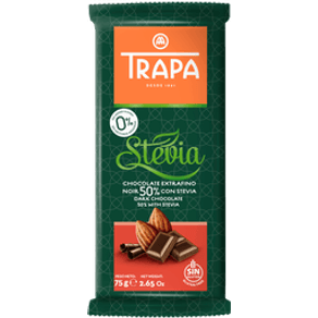 CHOCOLATE TRAPA 75G STEVIA 50PC
