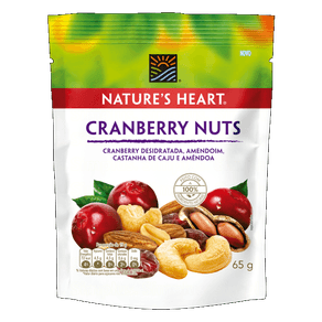 MIX FRUT NATURES HEART 65G DESIDRAT CRANBERRY NUTS