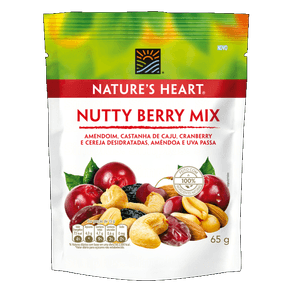 MIX FRUT NATURES HEART 65G DESIDRAT NUTTY BERRY