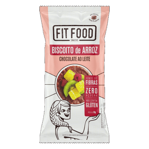 BISCOITO FIT FOOD 60G INTEGRAL 0/AÇÚCAR CHOC/AO/LEITE