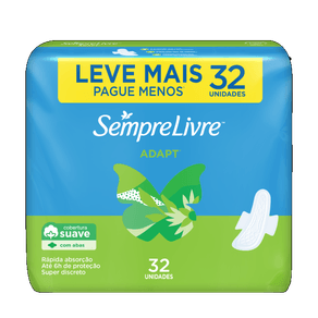 ABSORVENTE COM ABAS SUAVE SEMPRE LIVRE COM 32 UNIDADES ABSORVENTE COM ABAS SUAVE SEMPRE LIVRE COM 32 UNIDADES