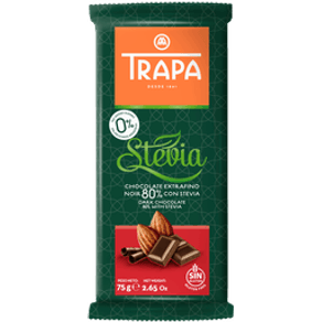 CHOCOLATE TRAPA 75G STEVIA 80PC