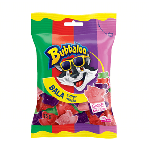 Bala-Sortida-Gatos-Bubbaloo-Pacote-75g Bala-Sortida-Gatos-Bubbaloo-Pacote-75g