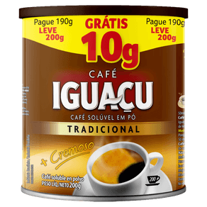 CAFE-IGUACU-200GR-SOLUVEL-TRAD-LATA-GRATIS-10G CAFE-IGUACU-200GR-SOLUVEL-TRAD-LATA-GRATIS-10G