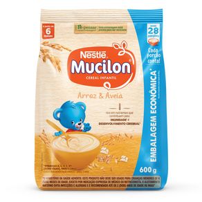 Cereal Infantil Arroz e Aveia Mucilon 600g CEREAL ARROZ E AVEIA SACHÊ MUCILON 600GR