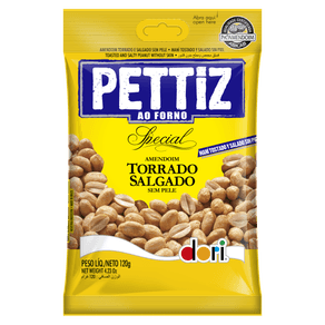 AMENDOIM-DORI-120G-PETTIZ-SEM-PELE AMENDOIM-DORI-120G-PETTIZ-SEM-PELE