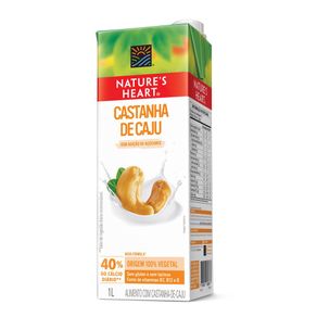 Bebida Vegetal NATURES HEART Castanha-de-Caju 1L Bebida à Base de Castanha-de-Caju Natures Heart Caixa 1l