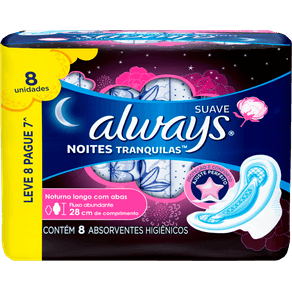 ABSORVENTE-NOTURNO-SUAVE-PROTECAO-TOTAL-ALWAYS-COM-8-UNIDADES-LEVE---PAGUE-- ABSORVENTE-NOTURNO-SUAVE-PROTECAO-TOTAL-ALWAYS-COM-8-UNIDADES-LEVE---PAGUE--